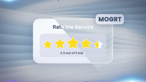 Rating UI Animation Pack MOGRT– Stars, Sliders, Gauges, Reviews, Score Cards