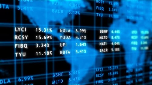 Financial concept. Share price. Market share. Global business background.