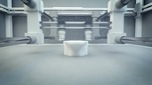 Time-lapse animation of working 3D printer. Example of printing a human head. HD