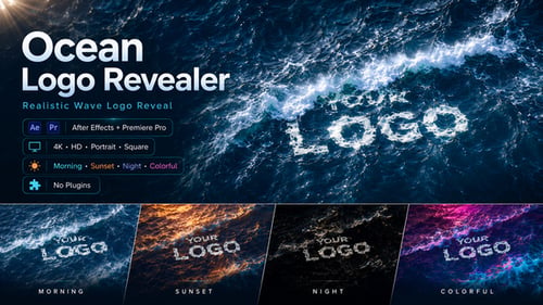 Realistic Ocean Wave Logo Reveal for After Effects & Premiere Pro