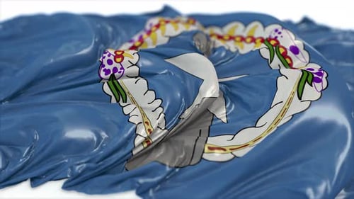 Commonwealth of Northern Mariana Islands Flag Waving Realistic Fabric
