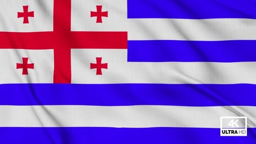 Ajaria-Flagge winkt langsam geschlungen