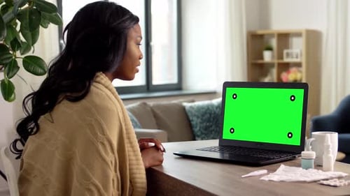 Woman Having Virtual Doctor Appointment on Laptop