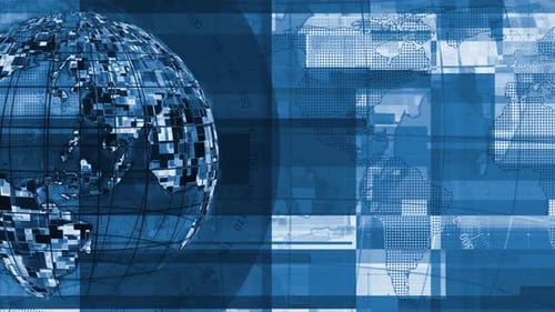 Animated Digital Globe and World Map Corporate Background