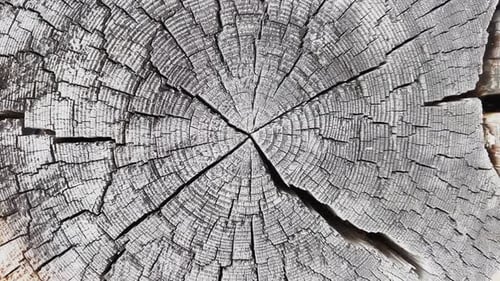 Close Up Footage of Faded Grey Log Cracked Wood