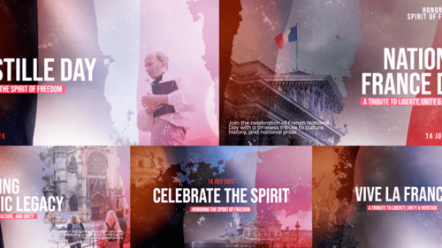 Elegant French National Day with Animated Typography