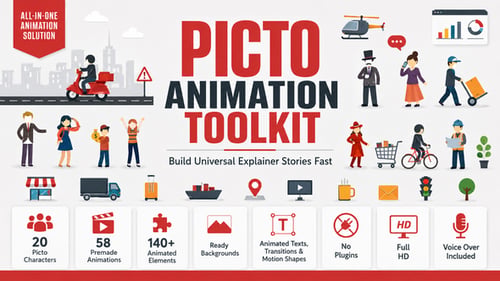 Pictogram Animation Toolkit for After Effects with Characters and Icons