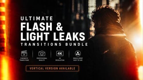 Ultimate Flash & Light Leaks Transitions Bundle Premiere Pro