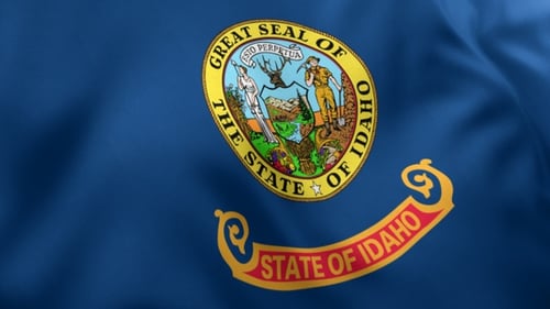 Waving Idaho State Flag Loop Animation