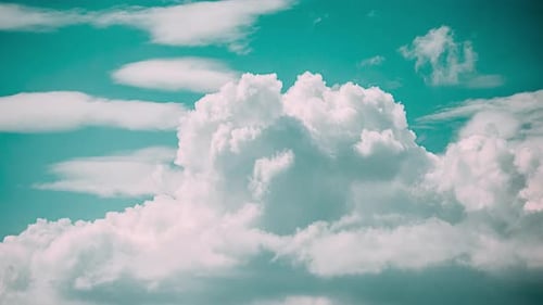 Cloudy Sky With Fluffy Clouds