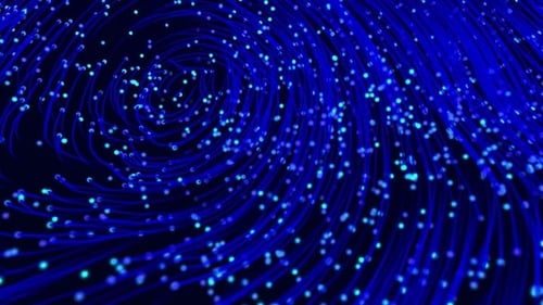 Dynamic Blue Flowing Energy Lines and Particles Background