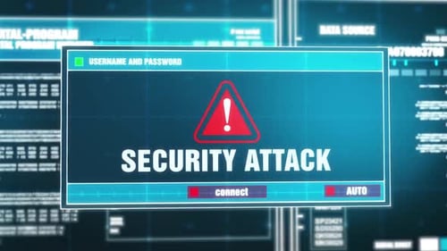 Notification d'alerte d'attaque de sécurité sur alerte de sécurité numérique à l'écran.