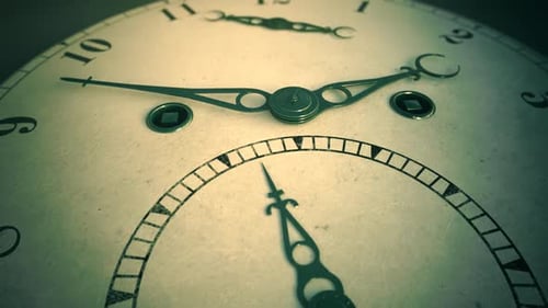 Vintage Clock Face Time Lapse Animation