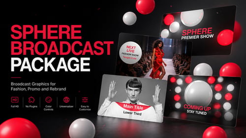 Sphere Broadcast Package for After Effects with Fashion Show Graphics