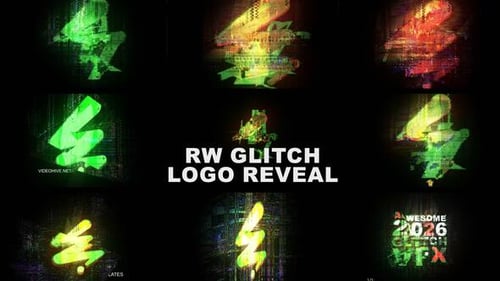 Realistic Glitch Logo Reveal