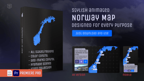 Norway Map – Kingdom of Norway MOGRT Kit