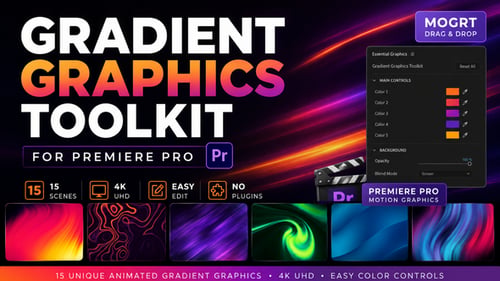 Gradient Graphics Toolkit | 15 Animated Backgrounds for Premiere Pro