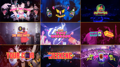 High Energy Club Party Opener with Neon Animated Graphics