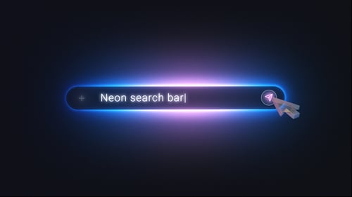 Neon Search Bar Logo Reveal