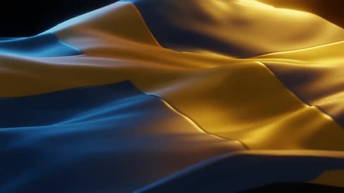 Elegant Waving Flag of Sweden in Cinematic Style