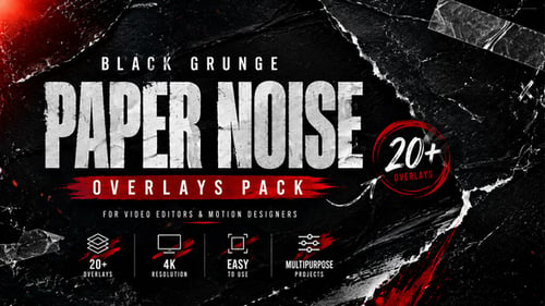 Black Grunge Paper Noise Overlays Pack