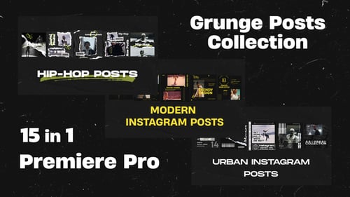 Grunge Posts Collection 15in1 Mogrt