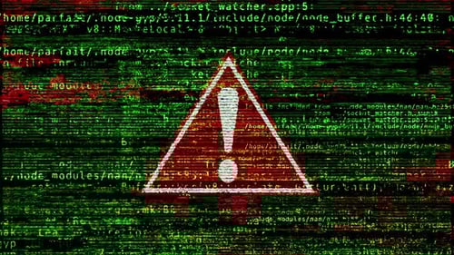 Tela de falha de alerta