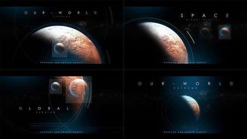 Cinematic Space Documentary Intro with Futuristic HUD Elements