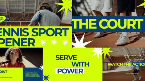Dynamic Tennis Sport Opener With Modern Typography