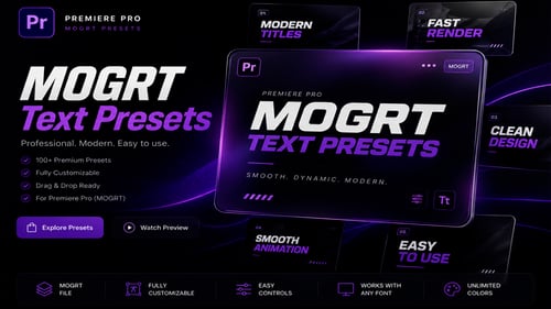 Smooth Abstract Titles with Kinetic Italic Typography MOGRT