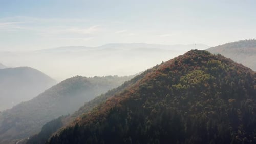 Landscape Video of Mountains Mountain Ranges with Forests Covered with Haze