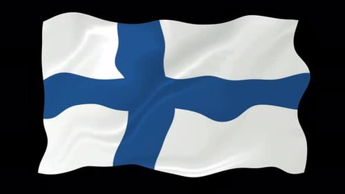Finland Flag Waving Seamless Loop Animation