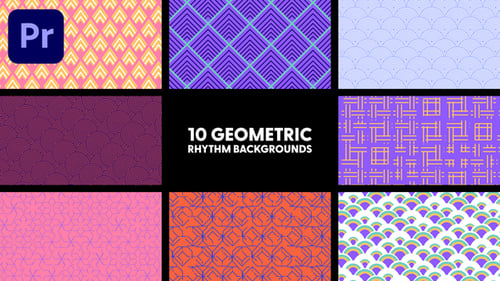 Rhythmic Animated Geometric Backgrounds with Seamless Looping Patterns