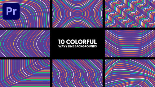 Animated Abstract Colorful Wavy Line Backgrounds for Creative Projects