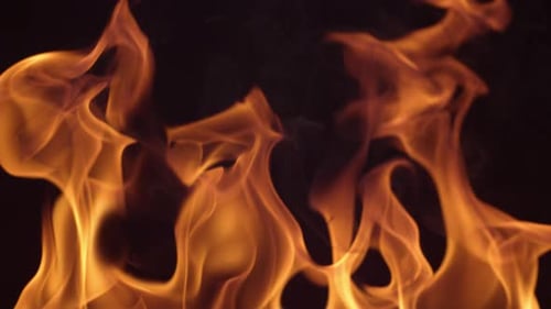 Captivating Fire Flames Close Up on Dark Background