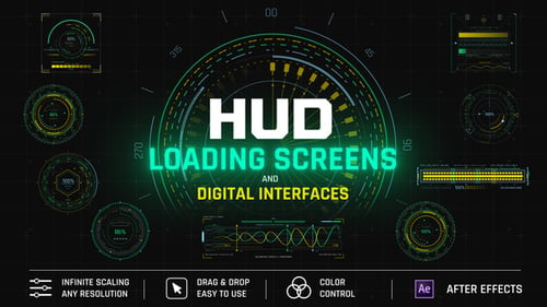 HUD Loading Screens And Digital Interfaces - Sci-Fi UI Elements