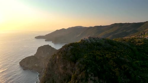 Colorful sunset over the Mediterranean Sea