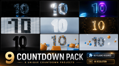 Modern 3D Countdown Pack for Events and Broadcasts