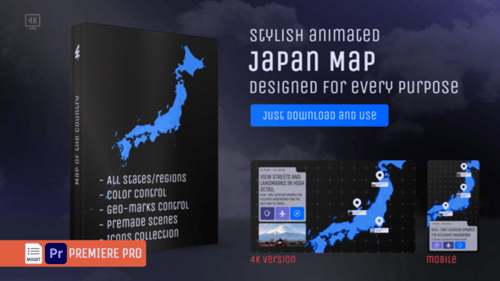 Japan Map – Japan MOGRT Kit