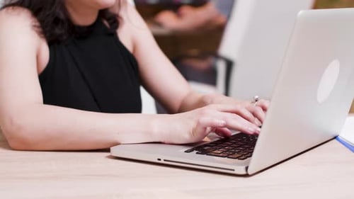 Close Up Typing on Laptop Keyboard