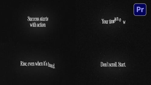 Minimalist Text Reveal Animations with Retro Film Grain Overlay