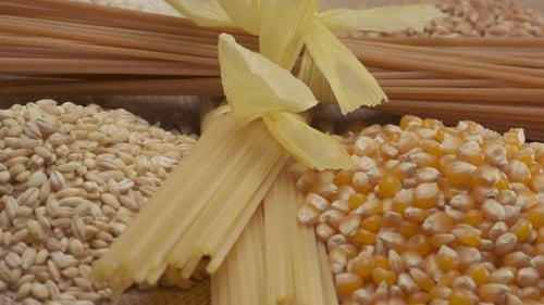 Assortment of Grains and Dried Pasta Still Life