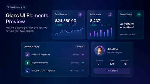 Éléments d'interface utilisateur SaaS Glass