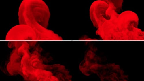 Dynamic Red Fluid Smoke Alpha Channel Reveal