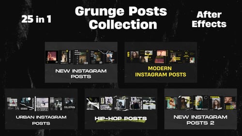 Grunge Posts Collection 25in1