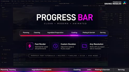 Modern Step Progress Bar | Up to 10 Custom Steps for DaVinci Resolve