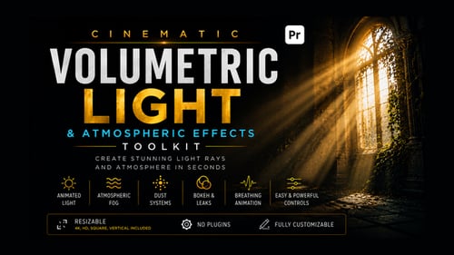 Cinematic Volumetric Light Rays & Atmospheric Effects Toolkit for Premiere Pro MOGRT