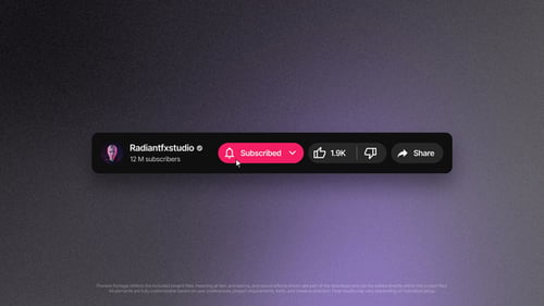 Modern Social Media Subscribe Button With Interactive Notification Icons