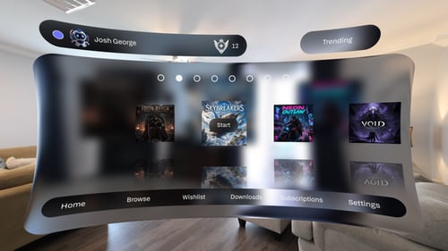 Futuristic Game Display Carousel