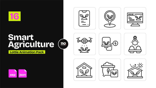 Smart Agriculture Icons Pack | After Effects & Lottie Animation